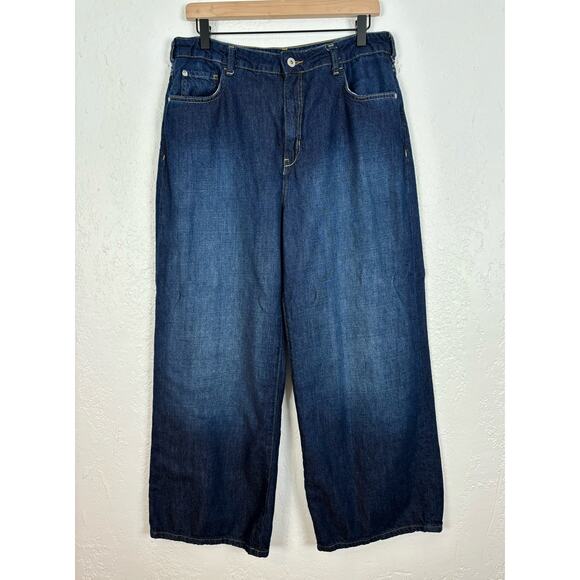 Pilcro Anthropologie The Annie Wide Leg Jean Dark Wash Size 31 Petite - Picture 3 of 7